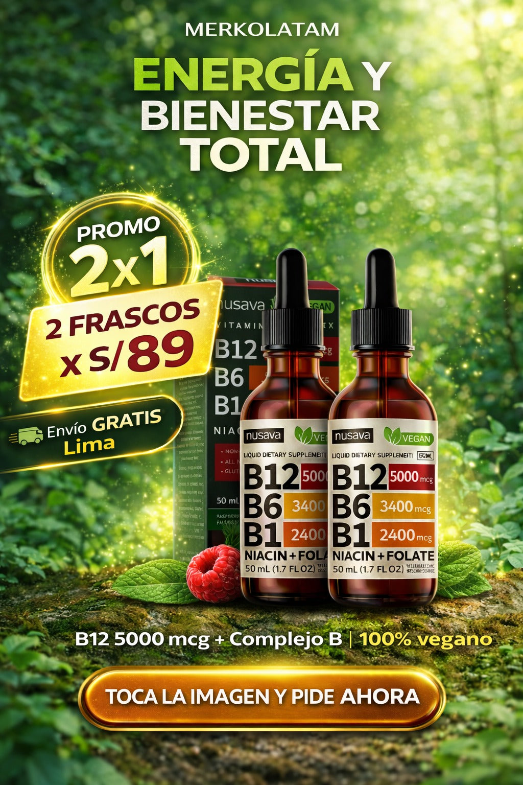 Gotas liquidas de vitaminas esenciales NUSAVA - OFERTA PAGA 1 Y LLEVA 2